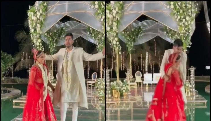 Bride tries to push groom into swimming pool, video ends with unexpected twist [Watch] 