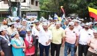 Bengaluru: AAP protests against 'poor' construction work at Vajpayee Stadium
