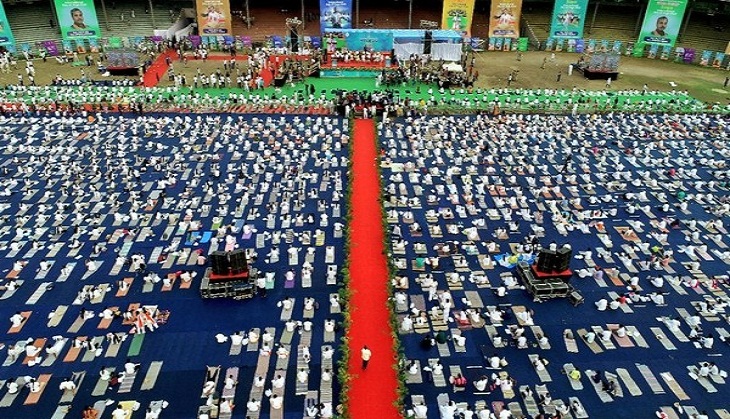 International Yoga Day 2022: Mega Yoga Utsav held in Hyderabad, 25 days countdown begins