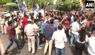 JNU students protest against demolition of Prayagraj violence accused Javed Ahmed's house