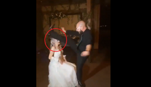 Groom kicks on bride’s face while dancing; watch what happens next