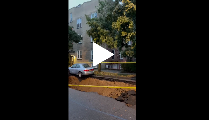 Giant sinkhole opens up on road; video will leave your jaw hanging!