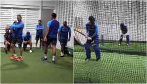 Team India sweats it out in nets ahead of first ODI against West Indies
