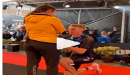 Watch: Ironman Triathlon athlete suffers severe leg cramps while proposing to girlfriend leaves internet in awe