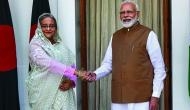 Sheikh Hasina meets Indian counterpart Narendra Modi at Hyderabad House