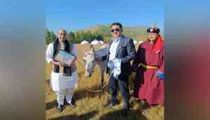 Rajnath Singh thanks Mongolian President for 'special gift' on last day of visit