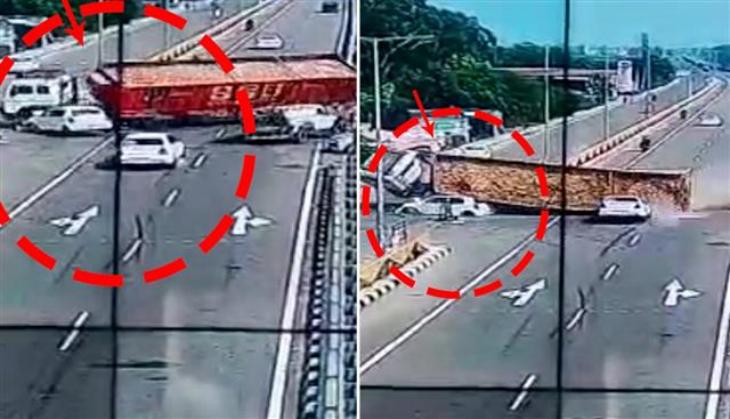 Caught on cam: Three killed as speeding 18-wheeler trailer crushes car on highway [Watch]