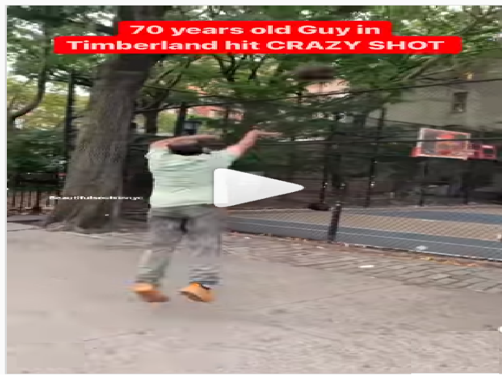 Like A Pro! Watch 70-yr-old man scores basketball shot from the street