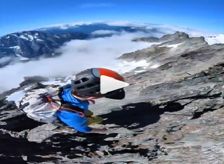 Heart-stopping video! Watch climber walks on thin mountain ridge