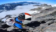 Heart-stopping video! Watch climber walks on thin mountain ridge