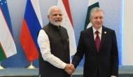 Uzbekistan President Mirziyoyev greets PM Modi as SCO summit commences in Samarkand