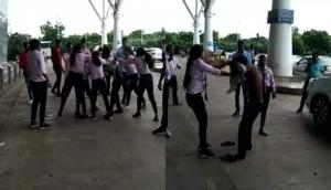 Caught on cam: Women mercilessly thrash man outside Raipur airport