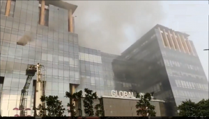 Watch: Fire breaks out at mall in Gurugram