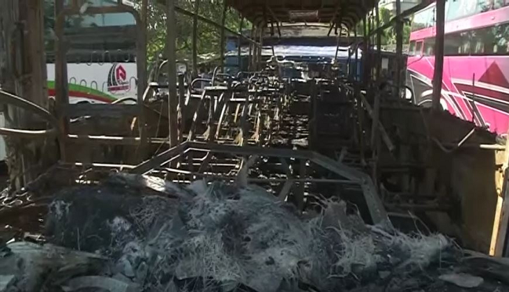 Two charred to death as stationary bus catches fire in Ranchi on Diwali