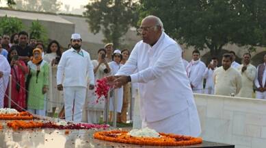 Congress President-elect Mallikarjun Kharge pays homage to Mahatma Gandhi at Rajghat