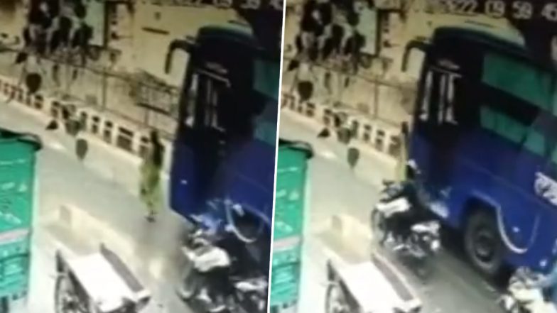 Delhi woman mowed down by bus while trying to cross road [Viral Video]