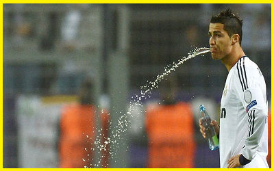 Why do footballers spit water?