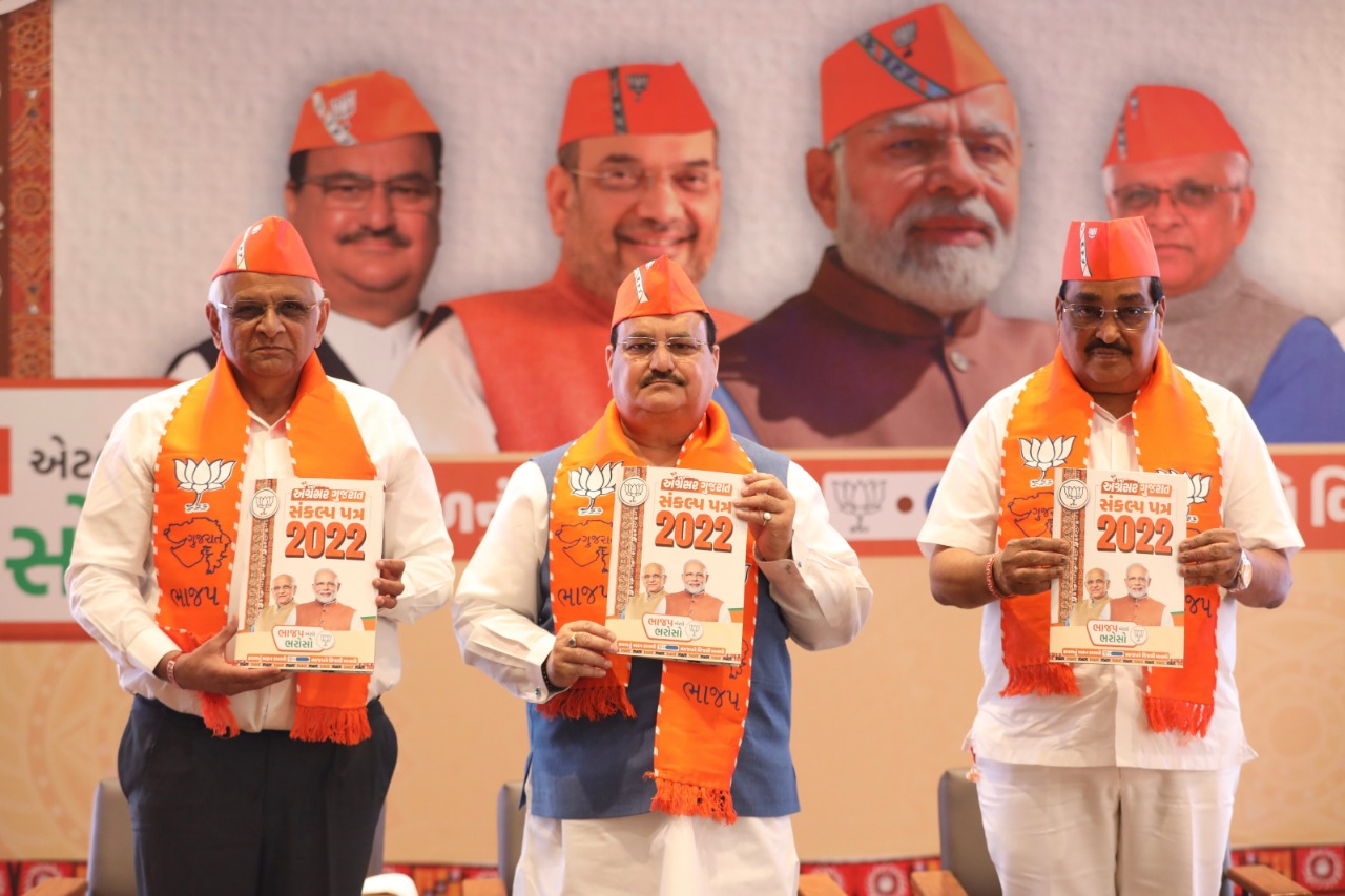 BJP releases 40-point manifesto for Gujarat polls