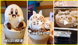 Viral Video: Japanese woman amazes internet with her adorable anime coffee art