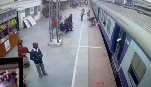 Railway personnel saves man from being run over by train [WATCH]