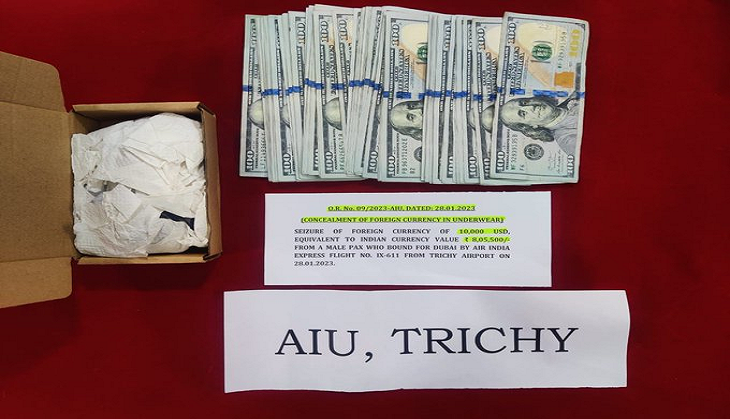 Tamil Nadu: Customs officials arrest man with 10,000 USD concealed in underwear at Trichy Airport
