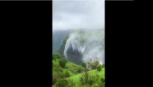 Waterfall that ‘goes up in the air’! Watch viral video here