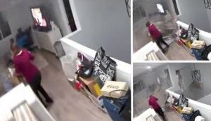 Woman narrowly avoids death as colossal boulder crashes through home, shocking video