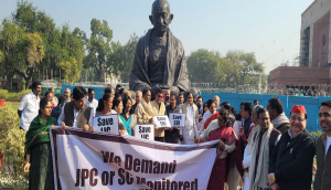 Opposition protests outside Parliament, demands JPC probe in Adani row