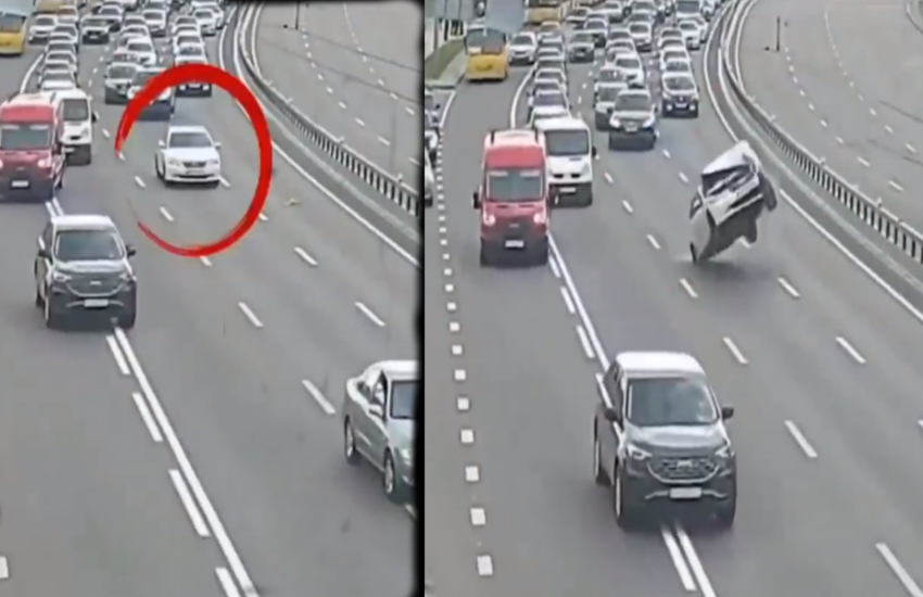 Viral Video: Mysterious incident involving car getting lifted in air sparks speculation!