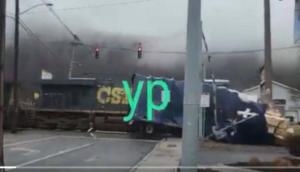 Viral Video: Miraculous escape for driver as train crashes into truck [WATCH]