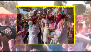 Watch: Foreigners, locals celebrate Holi in ‘The Pink City’