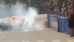 Mumbai: Formula 1 car catches fire during Oracle Red Bull racing in Bandra