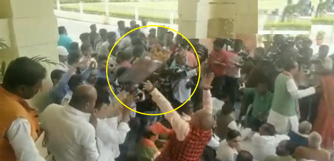 Watch: Scuffle between BJP, RJD MLAs over distribution of laddus after Lalu Yadav bail