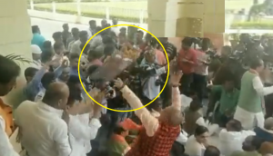 Watch: Scuffle between BJP, RJD MLAs over distribution of laddus after Lalu Yadav bail