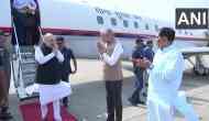 Union Home Minister Amit Shah arrives in Gujarat's Gandhinagar