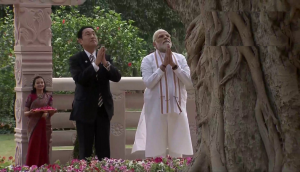 Watch: PM Modi, Japanese PM Kishida visit Buddha Jayanti Park in Delhi