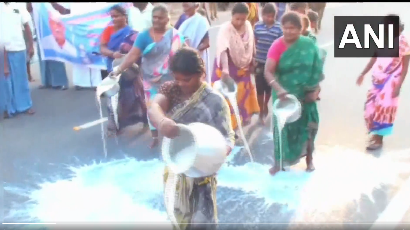 Watch: Dairy farmers pour milk on road in Madurai, demand price hike