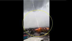 Terrifying Viral Video: Lightning roars, strikes multiple times at same spot