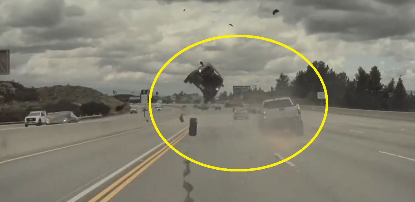 Shocking Video: Car’s tyre slips out on highway, flips another vehicle in air