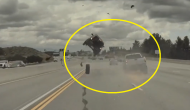 Shocking Video: Car’s tyre slips out on highway, flips another vehicle in air