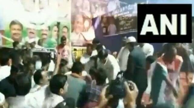 Watch: Stage collapses during Congress protest in Chhattisgarh, no one hurt