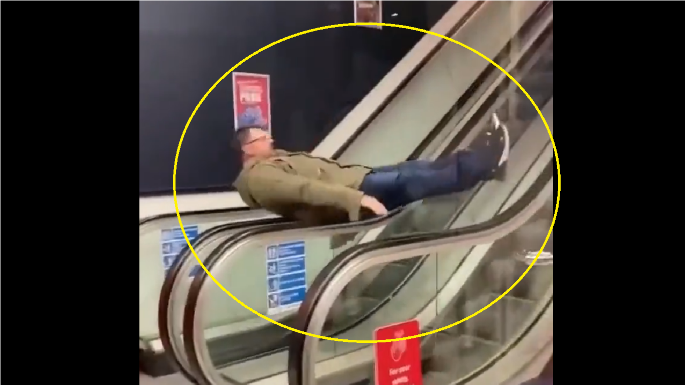 Viral Video: Middle-aged man's escalator stunt leaves everyone in splits