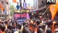 Hindu Vahini holds 'Shobha Yatra' in Delhi's Jahangirpuri on Hanuman Jayanti with tight security