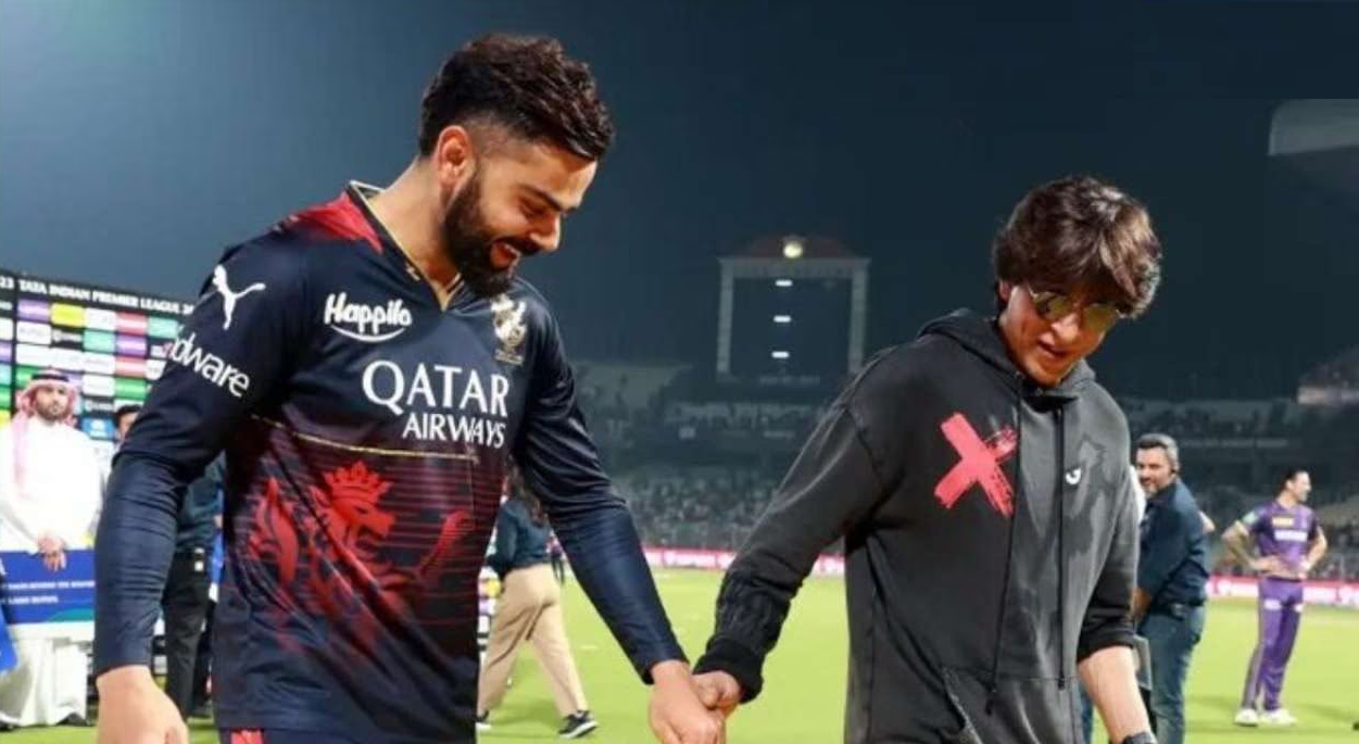 IPL 2023: SRK teaches Virat Kohli 'Jhoome Jo Pathaan' hook step