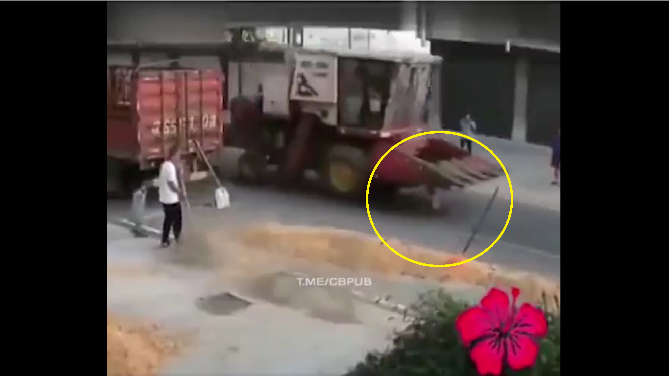 Watch: Toddler miraculously escapes death after being run over farming vehicle
