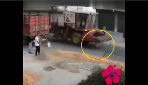 Watch: Toddler miraculously escapes death after being run over farming vehicle