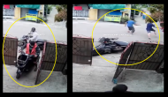 Instant Karma: Watch thieves try to steal scooter, end up losing theirs