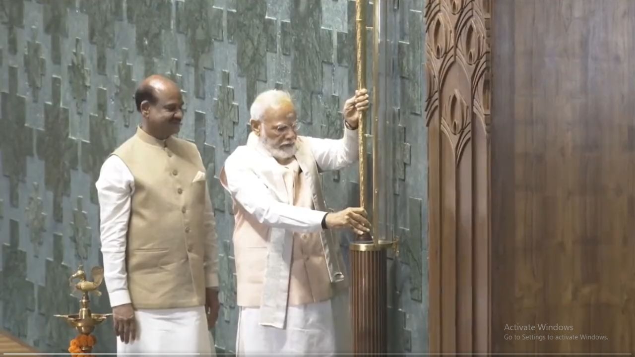 New Parliament Building Inauguration: PM Modi installs historic 'Sengol' near Lok Sabha Speaker's chair