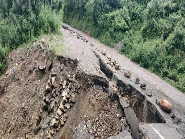 A portion of Gangotri Highway caves in