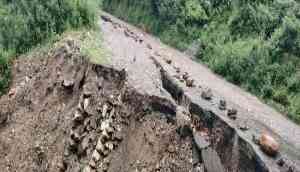 A portion of Gangotri Highway caves in